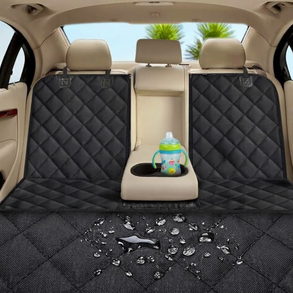Waterproof Dog Car Seat Cover – 4-Layer Nonslip Pet Bench Protector