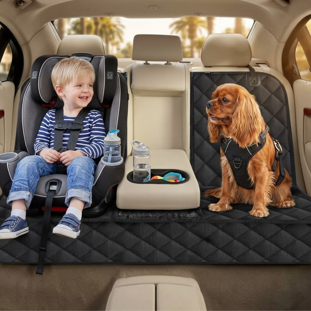 Waterproof Dog Car Seat Cover – 4-Layer Nonslip Pet Bench Protector