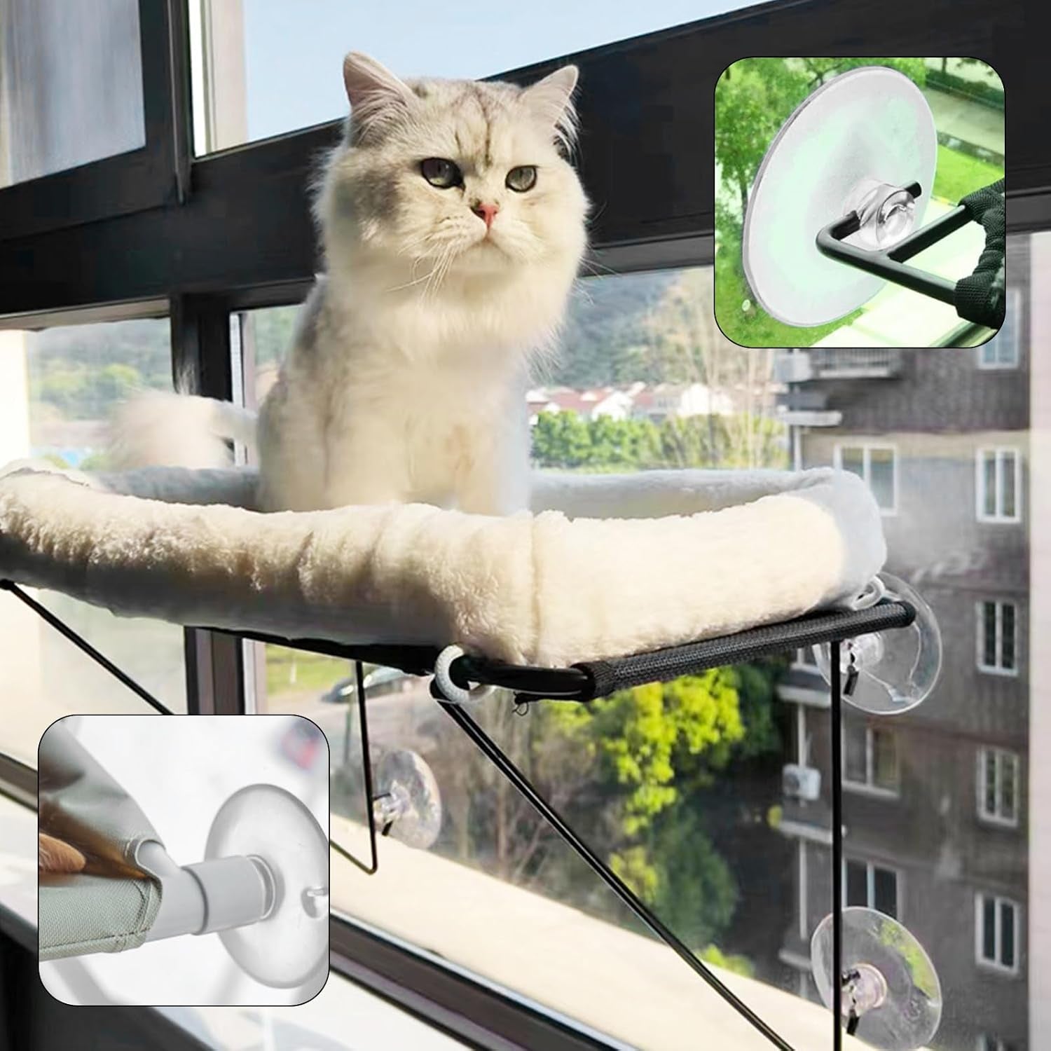 Ultra-Hold™ Heavy-Duty Cat Window Perch Suction Cups (4-Pack) – Anti-Fall Safety Replacement